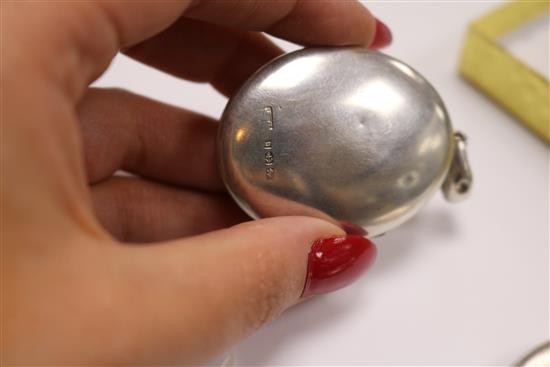Two Victorian engraved silver lockets and an ornate Indian white metal locket, largest 50mm.